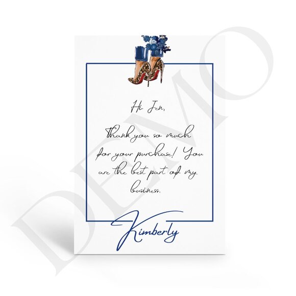 Reseller Supply: Fashionista Customer Thank You Cards - Blank Inserts - Picture 3 of 5